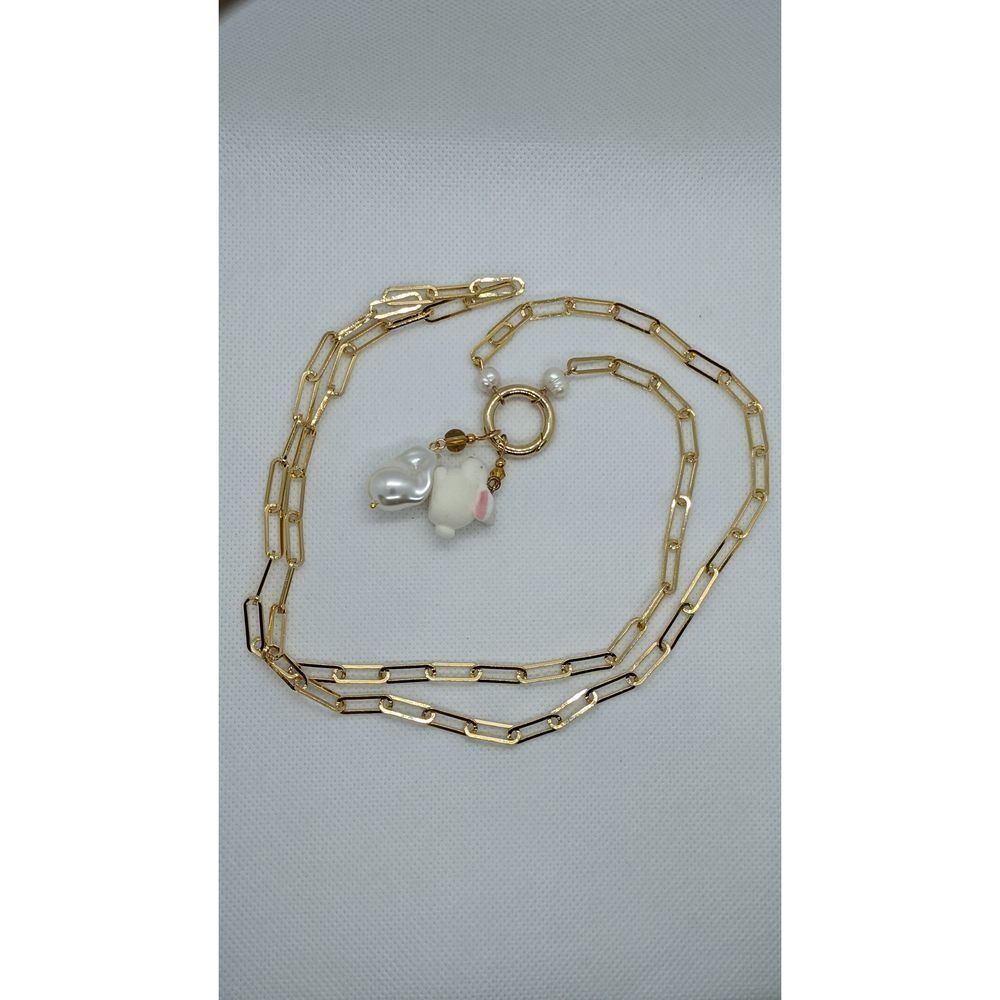 Cute Bunny rabbit pearl removable charms handmade pendant